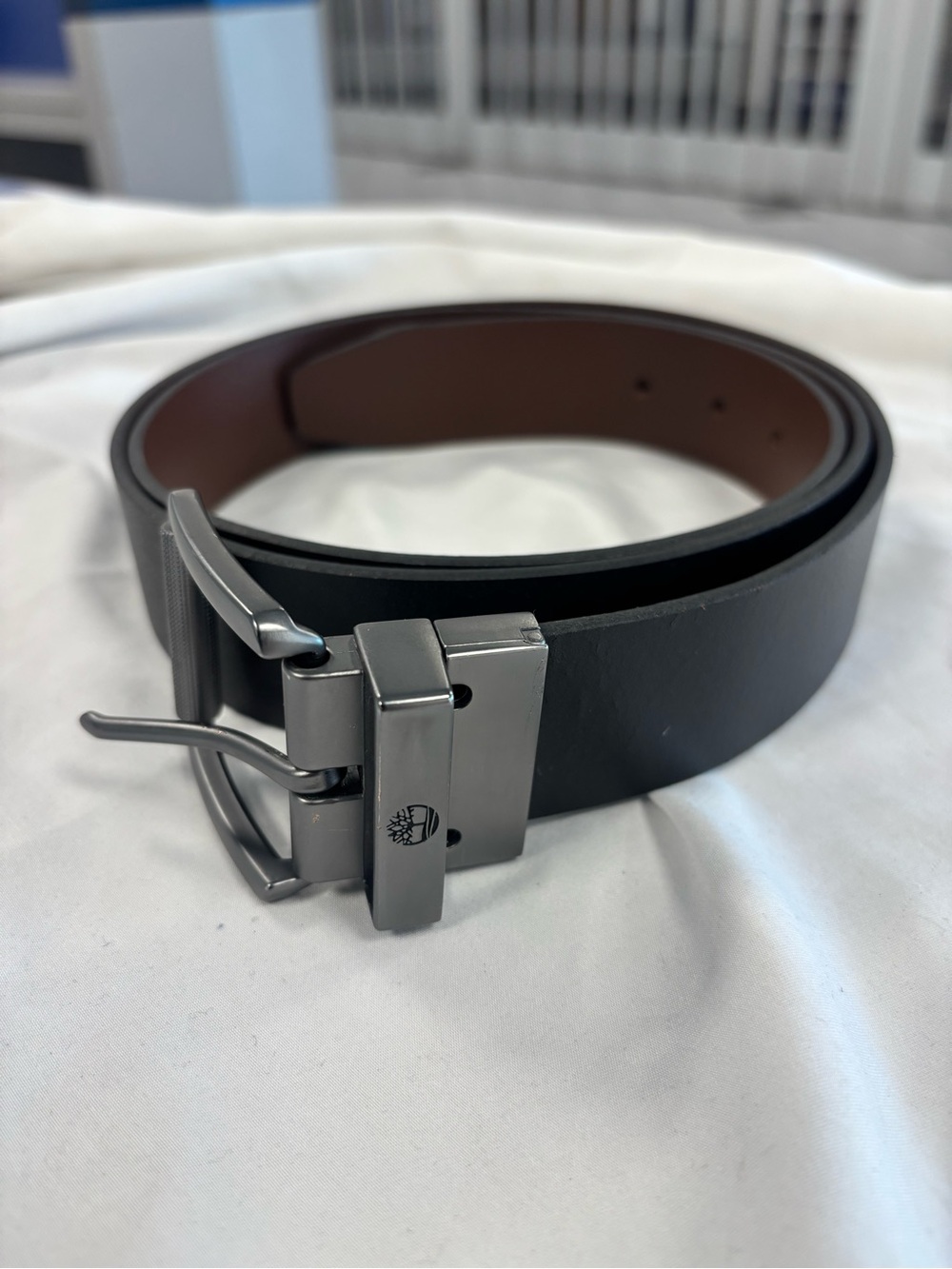 Timberland Black Genuine Leather Wide Men's Belt